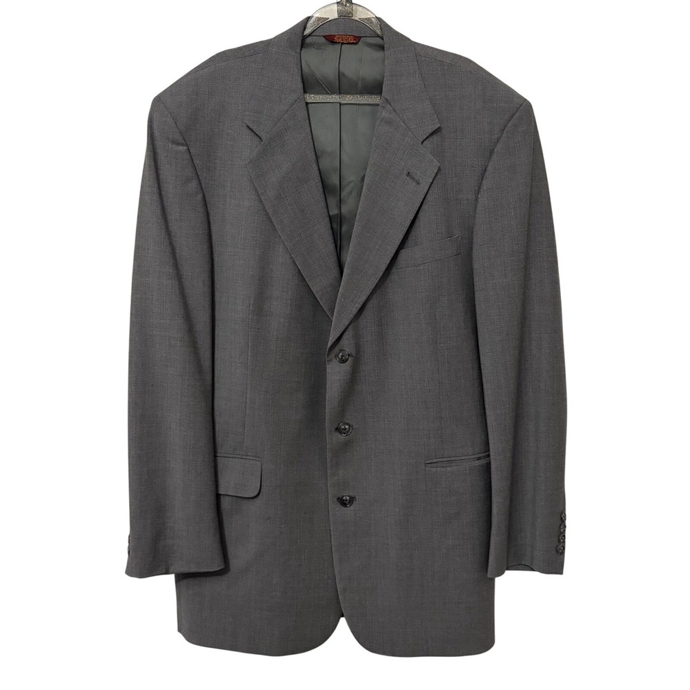 Vtg Union Made Mens Corbin Two Piece Single Breasted Gray Suit  Tailored 48L